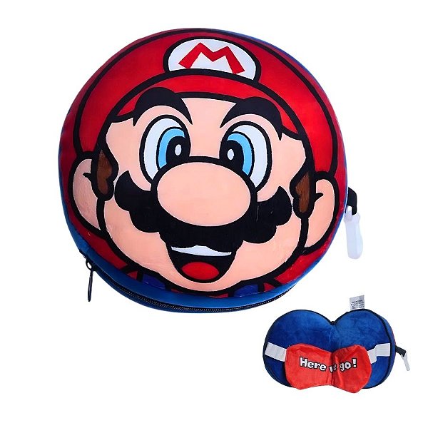 Máscara De Dormir 2 em 1 Com Almofada - Super Mário - 1 unidade - Rizzo