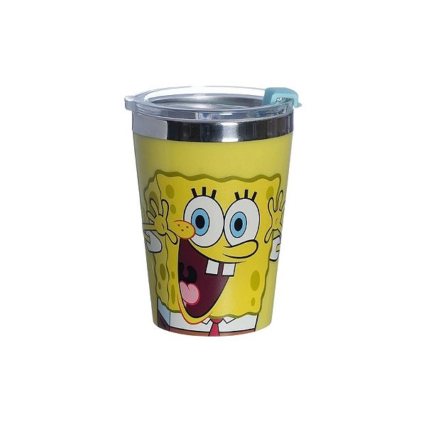 Copo Viagem Térmico Com Tampa - Bob Esponja - 300ml - 1 unidade - Rizzo