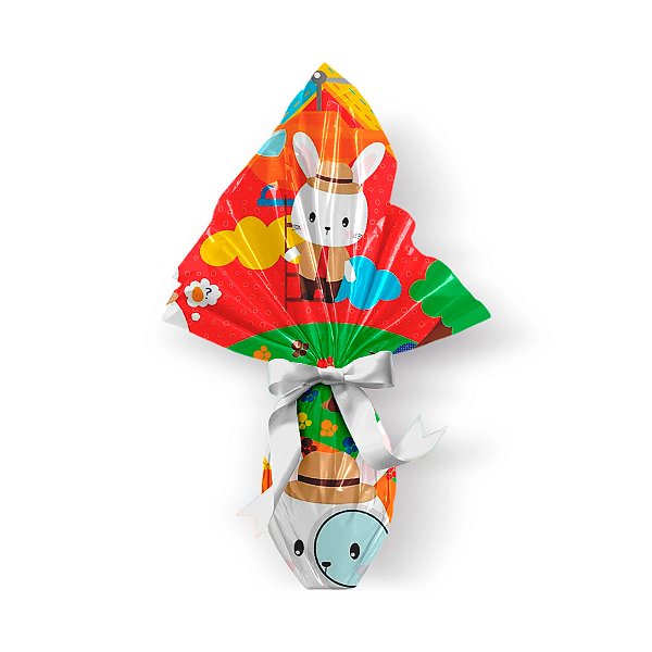 Saco Express 32x32cm para Ovos de 150g a 200g - Detetive Vermelho - 05 unidades - Cromus Páscoa - Rizzo Embalagens