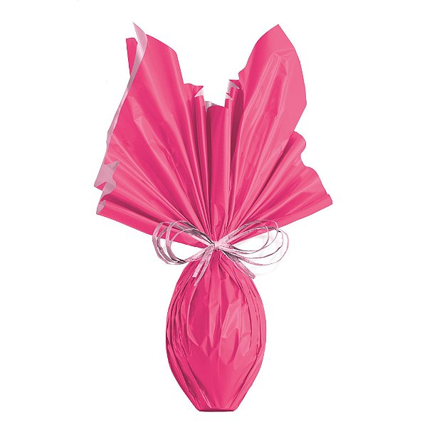 Folha para Ovos de Páscoa Double Face Acetinado Rosa Pink 69x89cm - 05 unidades - Cromus Páscoa - Rizzo Embalagens