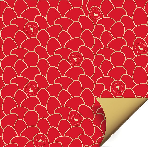 Folha para Ovos de Páscoa Double Face Astral Vermelho 69x89cm - 5 unidades - Cromus - Rizzo