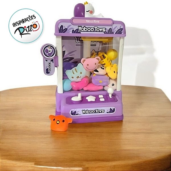 Mini Máquina de Pegar Ursinhos e Brindes - Modelo Unicórnio - 25x19x16cm - 1 unidade - Rizzo