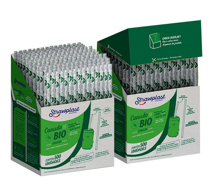 Canudo Biodegradável - Caixa com 500 unidades - Strawplast - Rizzo Embalagens