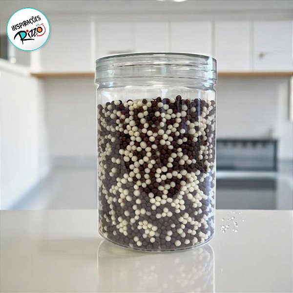 Pote Redondo Plástico Com Tampa - 8,5cmx12cm - 6 unidades - Rizzo