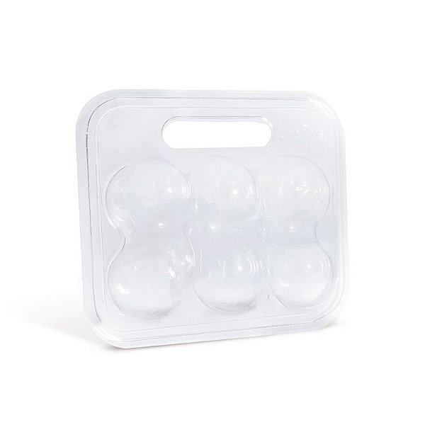 Maleta para 6 Ovos Transparente 16,5x15x6,5cm - 10 unidades - Cromus Páscoa - Rizzo Embalagens