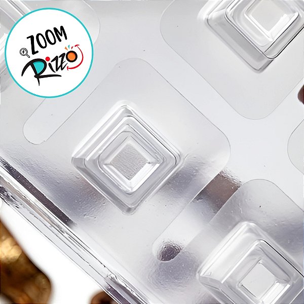 Forma de Acetato Quadrado Savarin 3 partes - Ref. FP261 - 1 unidade - Crystal - Rizzo