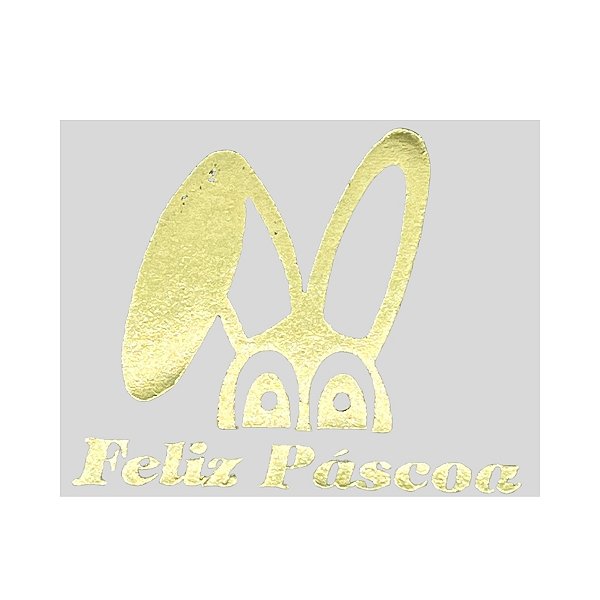 Etiqueta De Páscoa Dourada – Orelhas e Olhos de Coelho – 3cm - 100 unidades - Rizzo