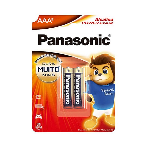 Pilha Comum Palito (AAA) 1,5V - POWER alkaline - 2 unidades - Panasonic - Rizzo