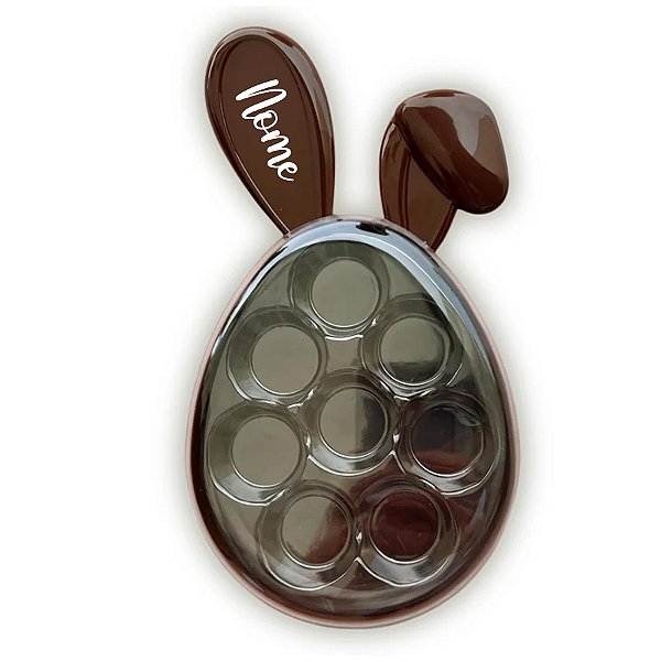 Caixa Acrílica Coelho com Berço Personalizado com Nome - Marrom - 23,5x13cm - 1 unidade - Rizzo