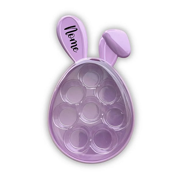 Caixa Acrílica Coelho com Berço Personalizado com Nome - Lilás - 23,5x13cm - 1 unidade - Rizzo