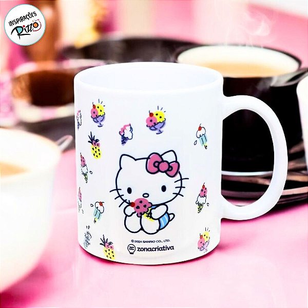 Caneca Cerâmica Hello Kitty Sorvete - 350ml - 1 unidade - Rizzo