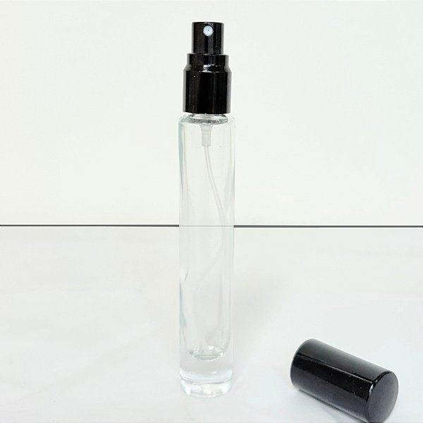 Frasco de Vidro Redondo com Tampa Spray Preto - 10ml - 1 unidade - Rizzo