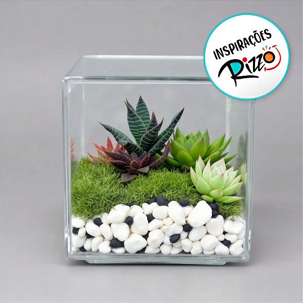 Pote De Vidro Quadrado - 12x12cm - 1L - 1 unidade - Rizzo