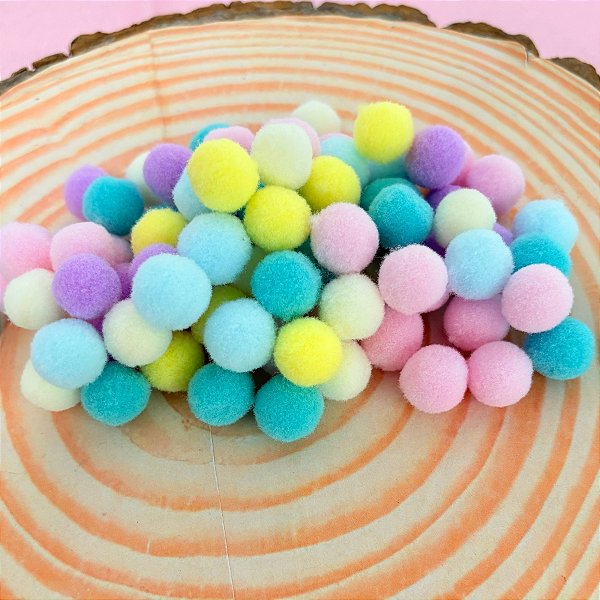 Pompom Multicolor Candy - 15mm - 100 unidades - Rizzo