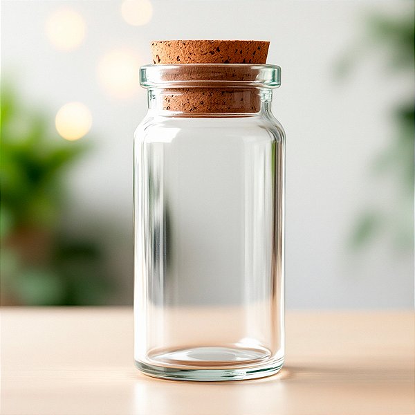 Potinho de Vidro com Tampa de Rolha - 5,5x2,8cm - 27ml - 1 unidade - Rizzo