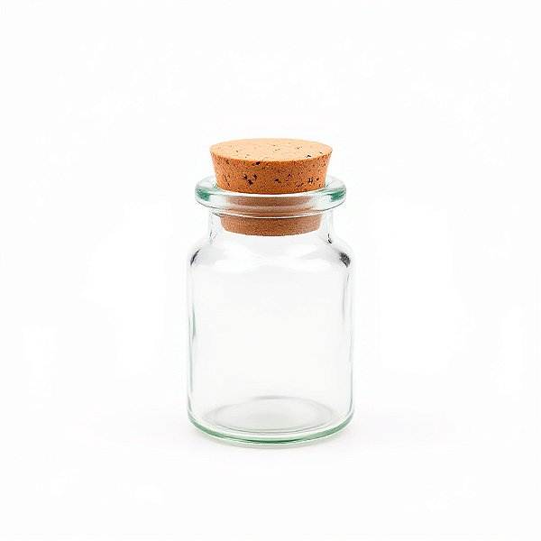 Potinho de Vidro com Tampa de Rolha - 1,7x0,9cm - 1ml - 12 unidades - Rizzo