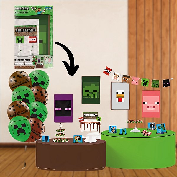 Kit Festa Minecraft - 62 unidades - FestColor - Rizzo