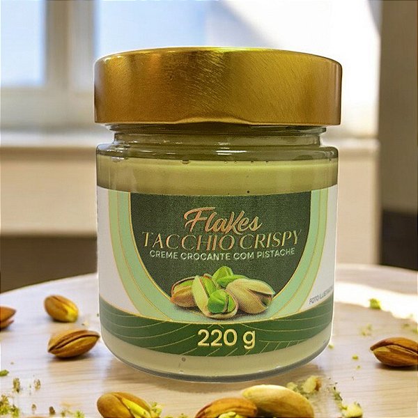 Creme de Pistache Crocante - Tacchio Crispy Flakes - 220g - 1 unidade - Gustosía - Rizzo