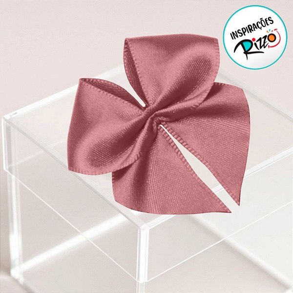 Lacinho de Fita de Cetim Rosa Velho 38mm - 7,6cm - Cor 1143 - 6 unidades - Progresso - Rizzo