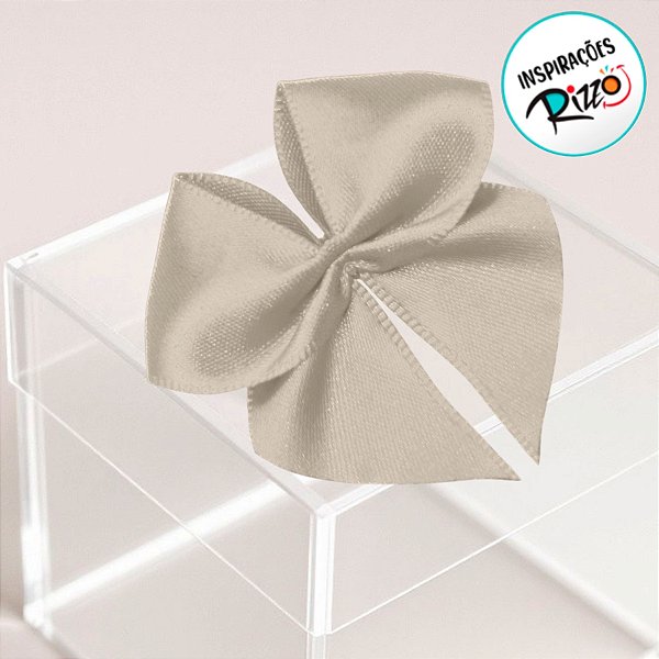 Lacinho de Fita de Cetim Champagne 38mm - 7,6cm - Cor 311 - 6 unidades - Progresso - Rizzo
