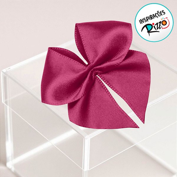 Lacinho de Fita de Cetim Pink 38mm - 7,6cm - Cor 303 - 6 unidades - Progresso - Rizzo