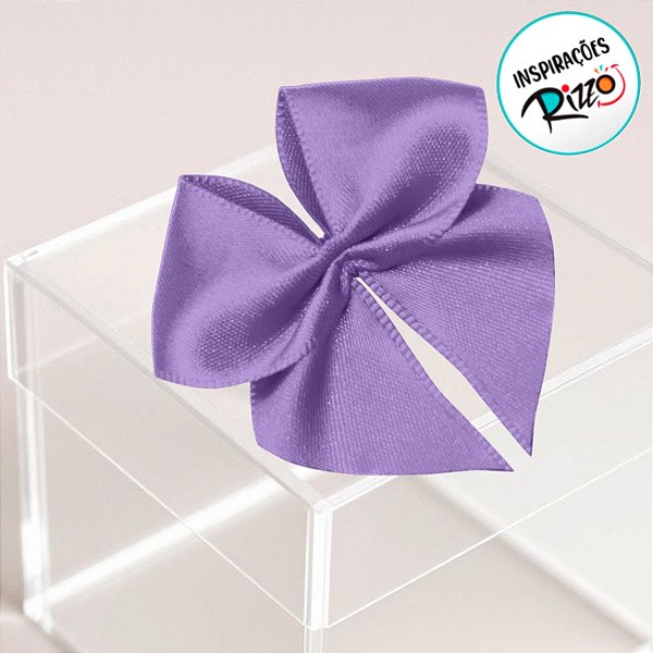 Lacinho de Fita de Cetim Lilas 38mm - 7,6cm - Cor 245 - 6 unidades - Progresso - Rizzo