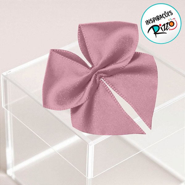 Lacinho de Fita de Cetim Rosa Escuro 38mm - 7,6cm - Cor 240 - 6 unidades - Progresso - Rizzo