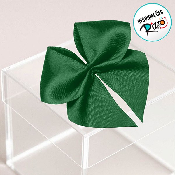 Lacinho de Fita de Cetim Verde Bandeira 38mm - 7,6cm - Cor 217 - 6 unidades - Progresso - Rizzo