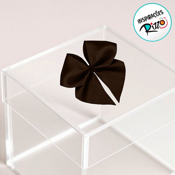 Lacinho de Fita de Cetim Marrom Café 15mm - 3,5cm - Cor 340 - 20 unidades - Progresso - Rizzo