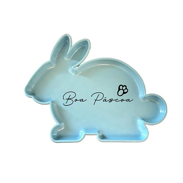 Bandeja Decorativa Boa Páscoa - Coelho Azul - 1 unidade - Rizzo