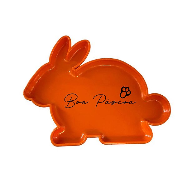 Bandeja Decorativa Boa Páscoa - Coelho Laranja - 1 unidade - Rizzo