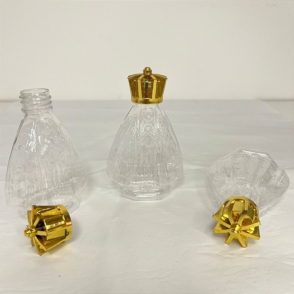 Mini Garrafa Plástica para Lembrancinha e Água Benta 30ml - Nossa Senhora Aparecida - 12 unidades - Rizzo
