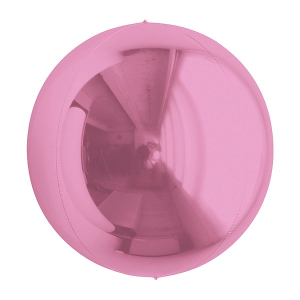 Balão de Festa Metalizado 24'' 60cm - Esphera Pink  Redondo - 1 unidade - Cromus - Rizzo