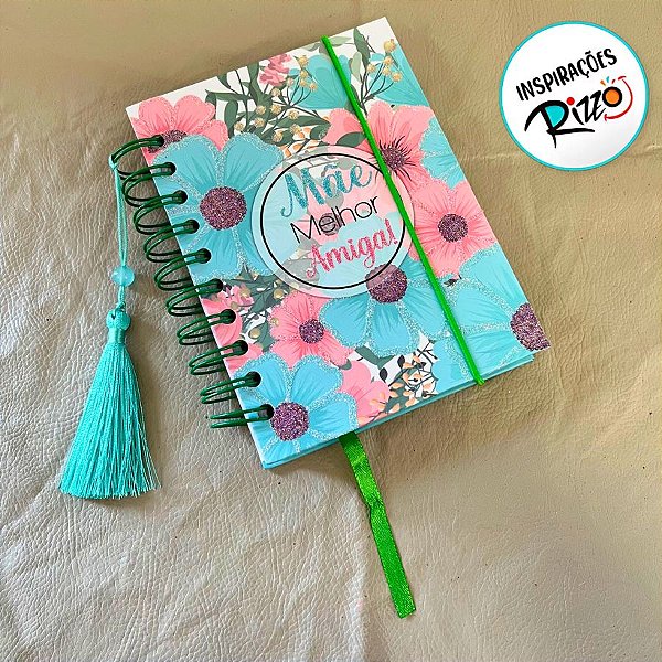 Agenda Permanente Azul e Verde - Mãe Melhor Amiga - 160 Folhas - 10,4x14,2cm - 1 unidade - Rizzo