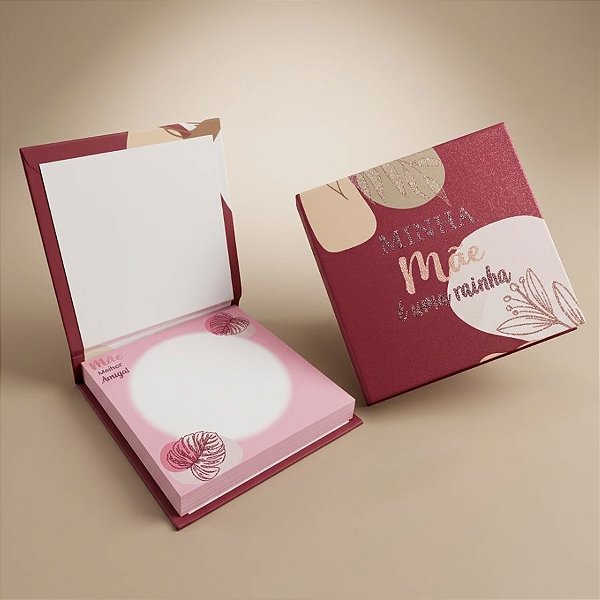 Bloco de Anotações Marrom e Vinho - Minha Mãe é uma Rainha - 8cm - 1 unidade - Rizzo