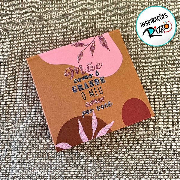 Bloco de Anotações Marrom e Rosa - Mãe como é Grande o Meu Amor por Você - 8cm - 1 unidade - Rizzo