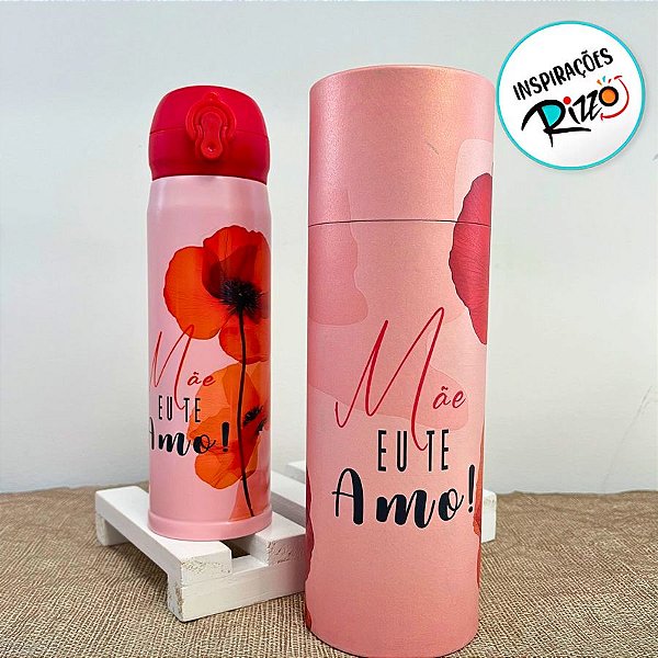 Garrafa Térmica - Mãe Eu Te Amo - 400ml - 1 unidade - Rizzo