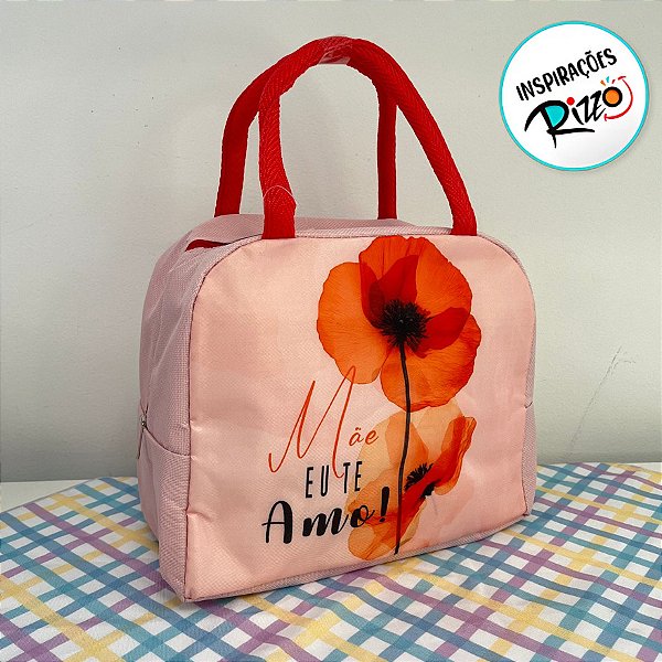 Bolsa Térmica Rosa Claro - Mãe Eu Te Amo - 22x12x18,5cm - 1 unidade - Rizzo