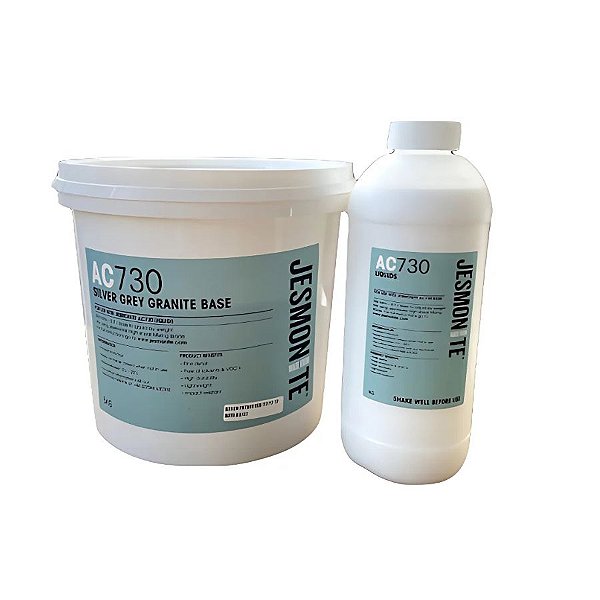 Kit AC730 Líquido+Base Silver Grey Granite - 6kg - 1 unidade - Jesmonite - Rizzo