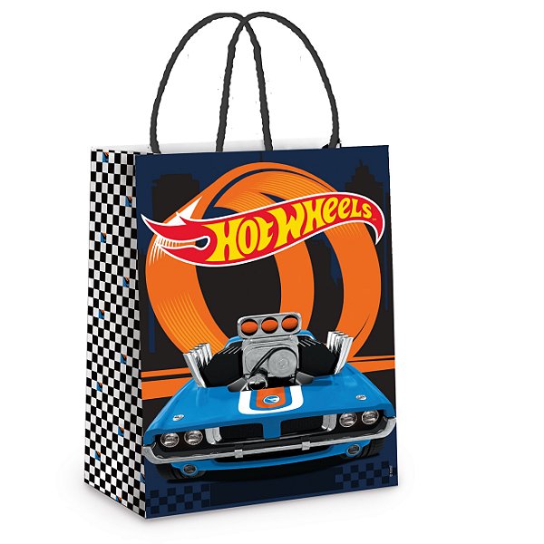 Sacola de Papel p Lembrancinha Festa Hot Wheels - 10 unidades - Cromus - Rizzo Festas