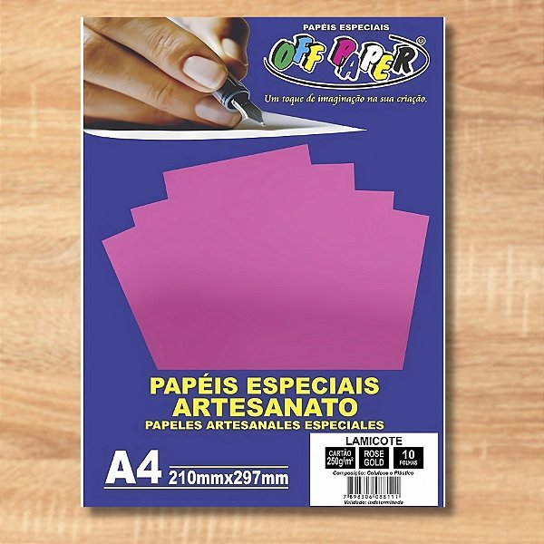 Papel Lamicote Rose Gold A4 250g - 10 unidades - Rizzo