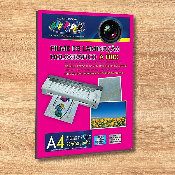 Filme de Laminação Holográfico a Frio A4  - 20 unidades - Rizzo