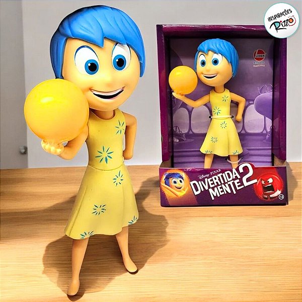 Boneca Alegria Divertidamente Articulada de Vinil - 22cm - 1 unidade - Disney Original - Rizzo