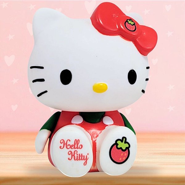 Boneca Frutinhas Hello Kitty de Vinil - Morango - 11cm - 1 unidade - Rizzo