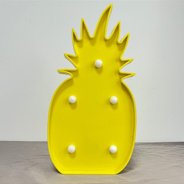 Luminária LED Abacaxi - Amarelo - 24,5x12,5cm - 1 unidade - Rizzo
