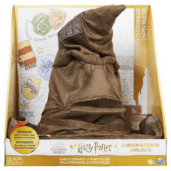 Chapéu Seletor Harry Potter Hogwarts Fala Português com Movimento - Rizzo