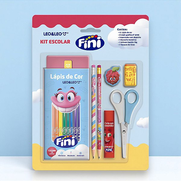 Kit Escolar Fini - 18 peças - 1 unidade - Fini - Rizzo