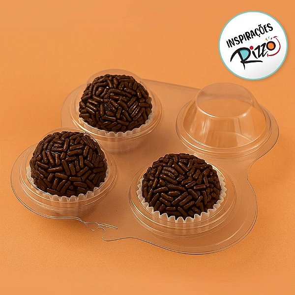 Blister 4 Brigadeiros - Cristal - 30x13x3,5cm - 20 unidades - Rizzo