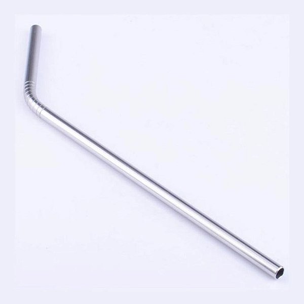 Canudo de Metal Inox Curvo 26,5cm com 6 unidades Rizzo Embalagens