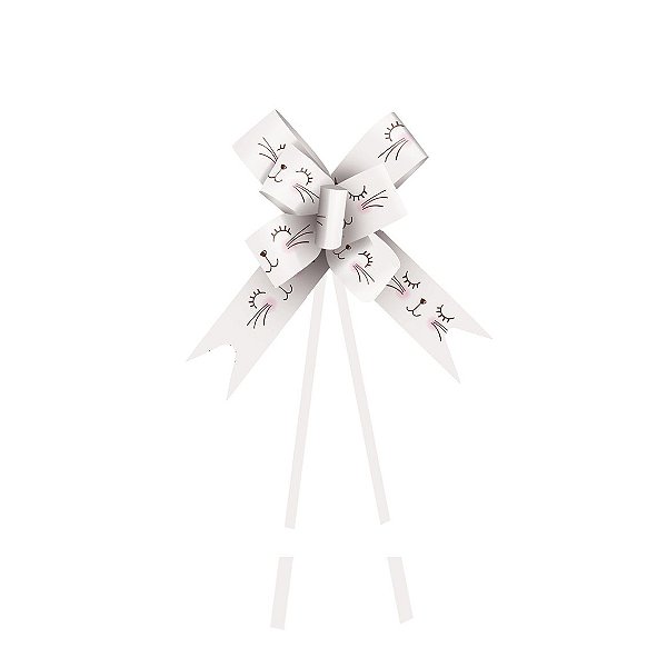 Laço Fácil - Coelho Fantasia Branco - 18mm - 10 unidades - Cromus - Rizzo